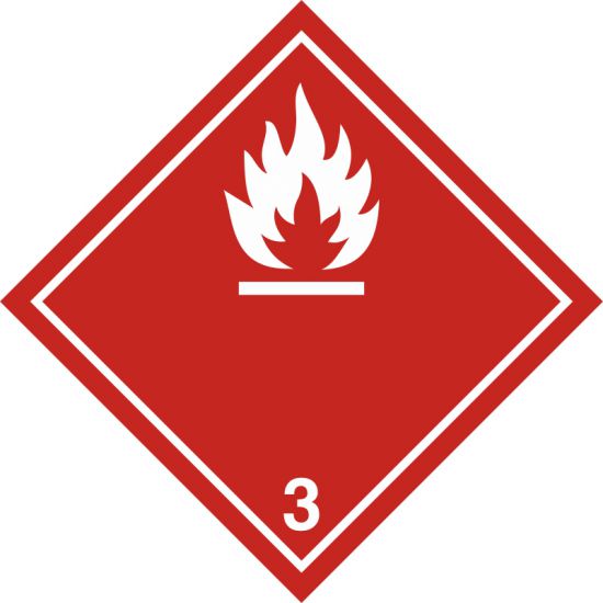 Znak BHP - materiały ciekłe zapalne 2