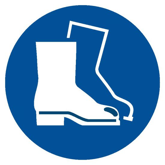 Znak BHP - nakaz stosowania ochrony stóp