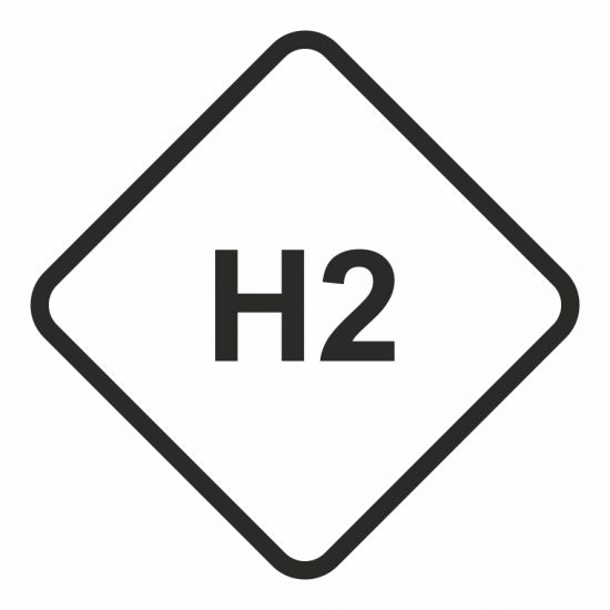 Znak - H2 - gaz napędowy - wodór