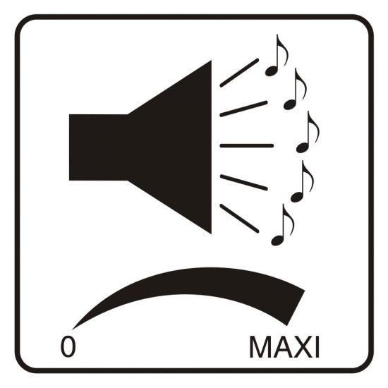 Znak - regulacja głośności