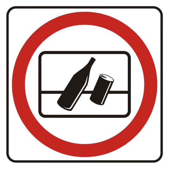 Znak - zakaz wyrzucania odpadków za okno