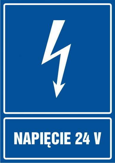 Znak elektryczny - napięcie 24V - pionowy