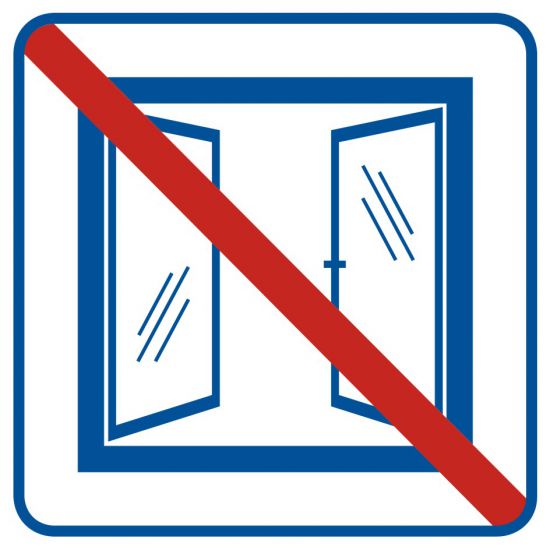 Piktogram - nie otwierać obiekt klimatyzowany