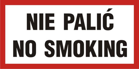 Znak BHP - nie palić - No smoking