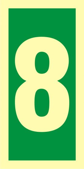 Znak morski - numer stacji ewakuacyjnych 8