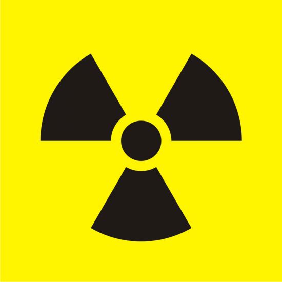 Znak BHP - piktogram ostrzegawczy do oznakowania opakowania źródła promieniowania (uzupełniający)