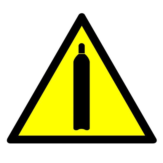 Znak BHP - ostrzeżenie - butle z gazem