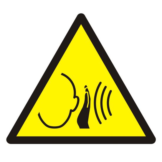 Znak BHP - ostrzeżenie przed nagłym hałasem
