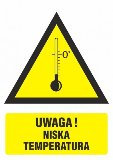 Znak BHP - ostrzeżenie przed niskimi temperaturami 2