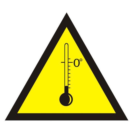 Znak BHP - ostrzeżenie przed niskimi temperaturami