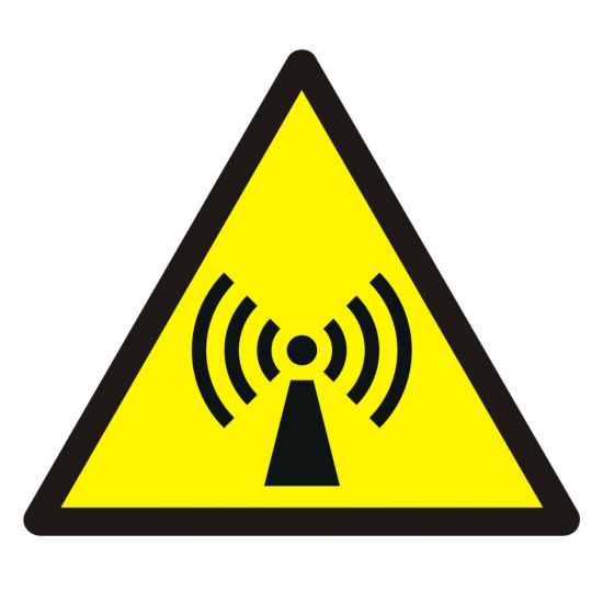 Znak BHP - ostrzeżenie przed promieniowaniem niejonizującym