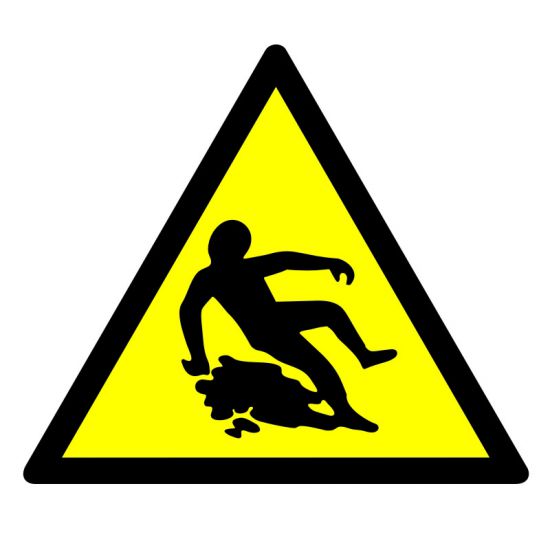 Znak BHP - ostrzeżenie przed śliską powierzchnią 2
