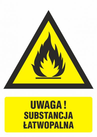 Znak BHP - ostrzeżenie przed substancjami łatwopalnymi 3