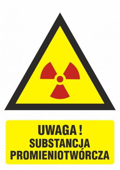 Znak BHP - ostrzeżenie przed substancjami promieniotwórczymi 2