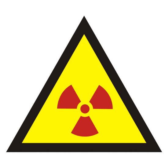 Znak BHP - ostrzeżenie przed substancjami promieniotwórczymi