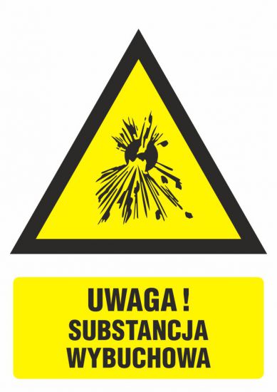 Znak BHP - ostrzeżenie przed substancjami wybuchowymi 2