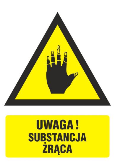 Znak BHP - ostrzeżenie przed substancjami żrącymi 3