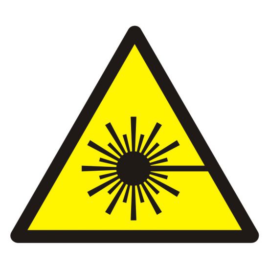 Znak BHP - ostrzeżenie przed wiązką laserową