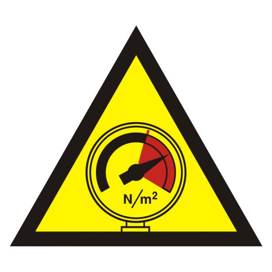 Znak BHP - ostrzeżenie przed wysokim ciśnieniem