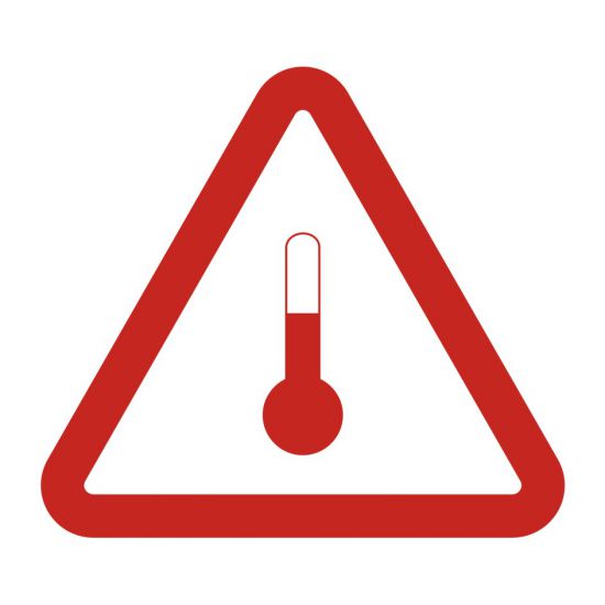 Znak BHP - oznakowanie dla materiałów o podwyższonej temperaturze