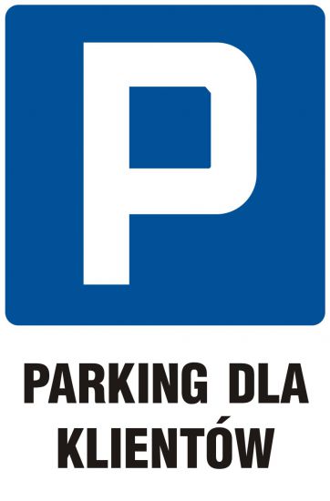 Znak - parking dla klientów