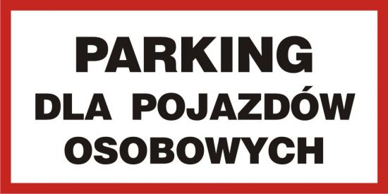 Znak - parking dla pojazdów osobowych