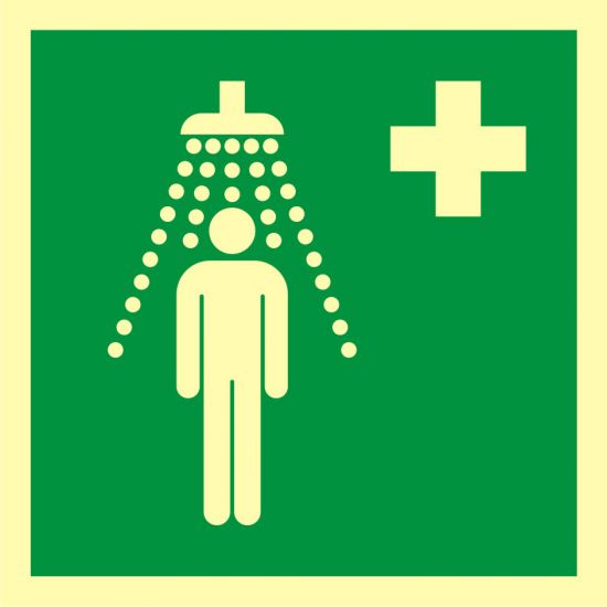 Znak ewakuacyjny - prysznic bezpieczeństwa
