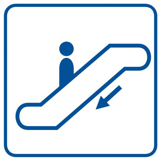 Piktogram - schody ruchome w dół