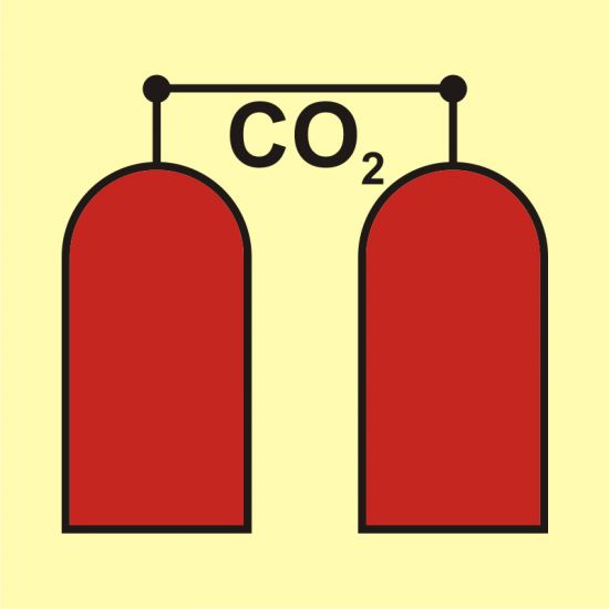 Znak morski - stanowisko uruchamiania gaśniczej instalacji CO2