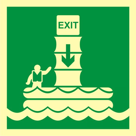 Znak morski - system ewakuacji okrętowej (zsuwnia) 2