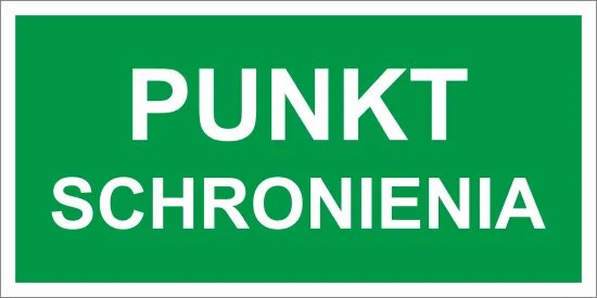 Tablica wojskowa - punkt schronienia - znak obrony cywilnej