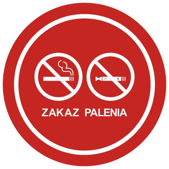 Znak BHP - zakaz palenia tytoniu i papierosów elektronicznych 3
