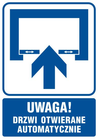 Piktogram - UWAGA! Drzwi otwierane automatycznie 2
