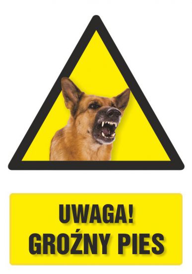 Znak - UWAGA! Groźny pies 2