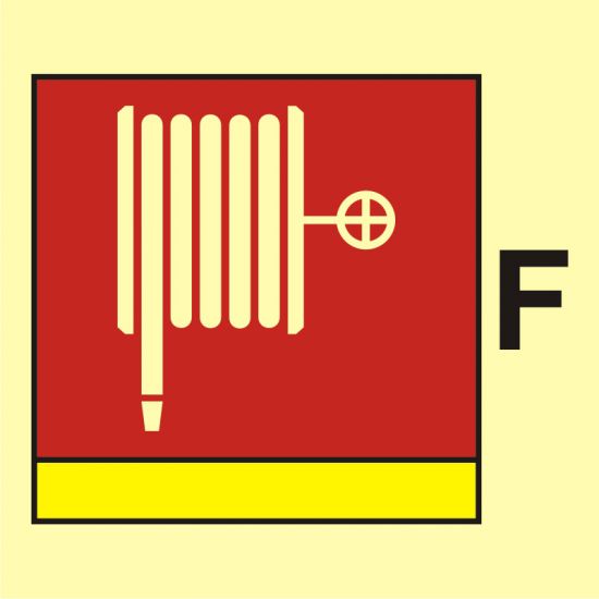 Znak morski - wąż i dysza pożarnicza (F - piana)