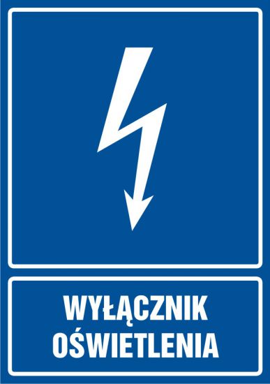 Znak elektryczny - wyłącznik oświetlenia - pionowy