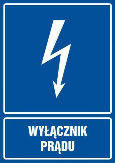 Znak elektryczny - wyłącznik prądu - pionowy