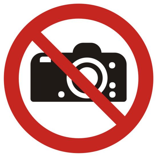 Znak BHP - zakaz fotografowania