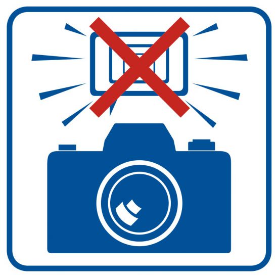 Piktogram - zakaz fotografowania z użyciem lamp błyskowych