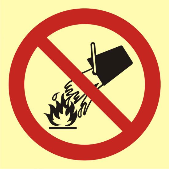 Znak przeciwpożarowy - zakaz gaszenia wodą