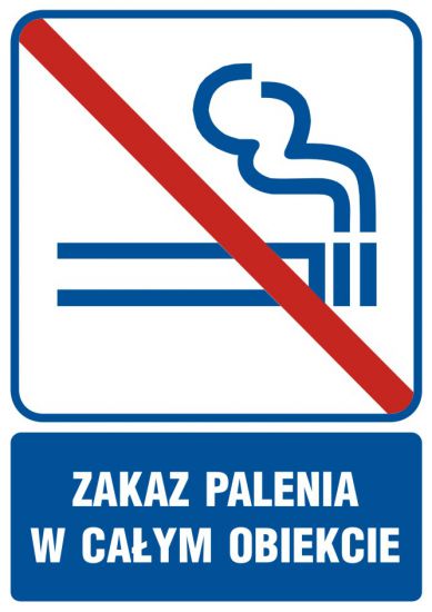 Piktogram - zakaz palenia w całym obiekcie