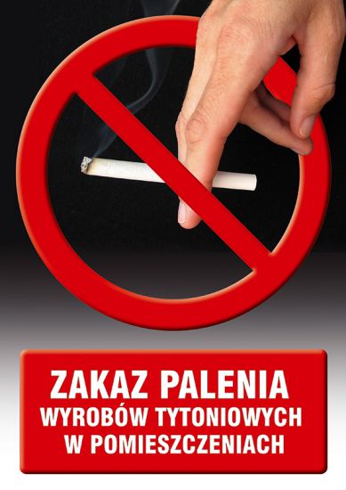 Znak - zakaz palenia wyrobów tytoniowych w pomieszczeniach 2