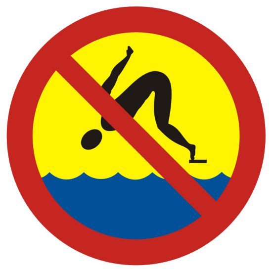 Tablica - zakaz skakania do wody 2