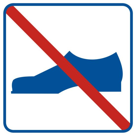 Piktogram - zakaz używania obuwia