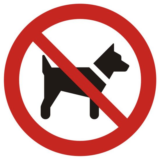 Znak BHP - zakaz wstępu ze zwierzętami