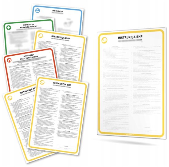 Zestaw 10 instrukcji BHP i PPOŻ do sklepu spożywczego (planszowe)