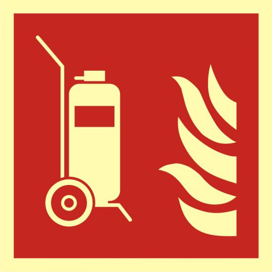 Znak przeciwpożarowy - gaśnica kołowa