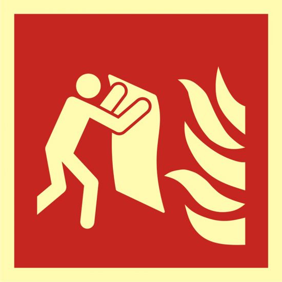 Znak przeciwpożarowy - koc gaśniczy