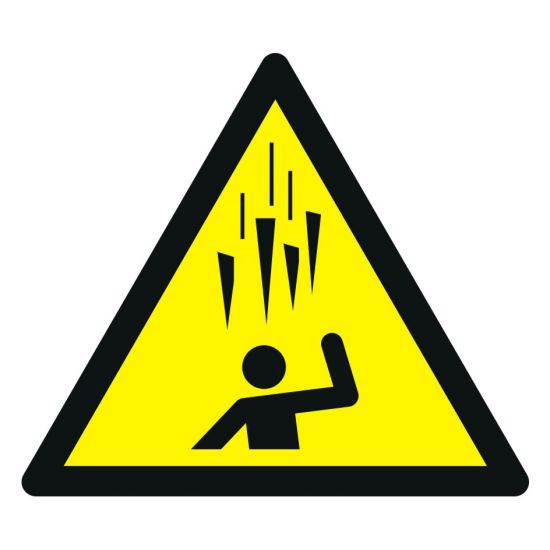 Znak BHP - ostrzeżenie przed spadającym lodem