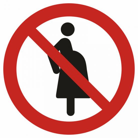 Znak BHP - zakaz wstępu dla kobiet w ciąży